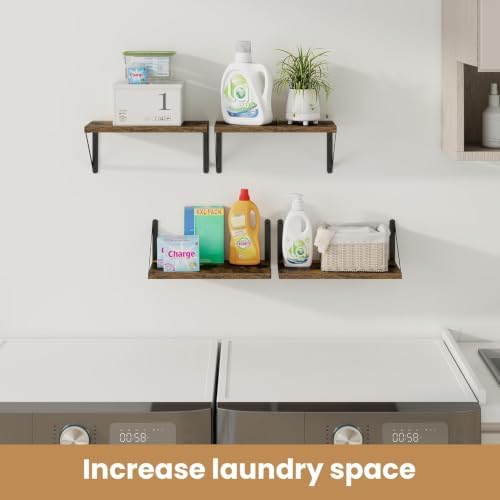 Heimlove Floating Shelves for Wall Set of 3,Light Wood Wall Mounted Bookshelf Decorative Shelf for Living Room Bathroom