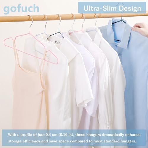 Ultra-Thin Metal Hangers, 50 Pack Non-Slip PVC Coated Space Saving Clothes Hangers for Closet, 16 inch Wide for Suits, Dresses, Jackets(Black)