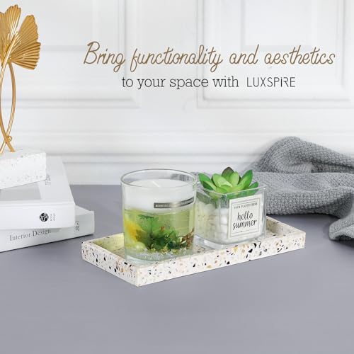 Luxspire Resin Bathroom Vanity Tray Countertop Organizer, Mini, Terrazzo