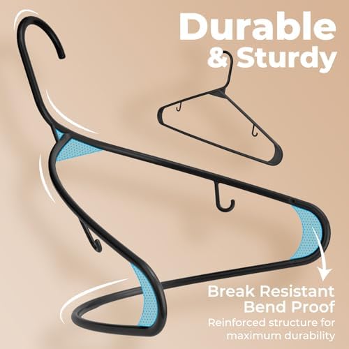 HOUSE DAY Black Plastic Hangers 100 Pack, Slim Space-Saving Clothes Hangers