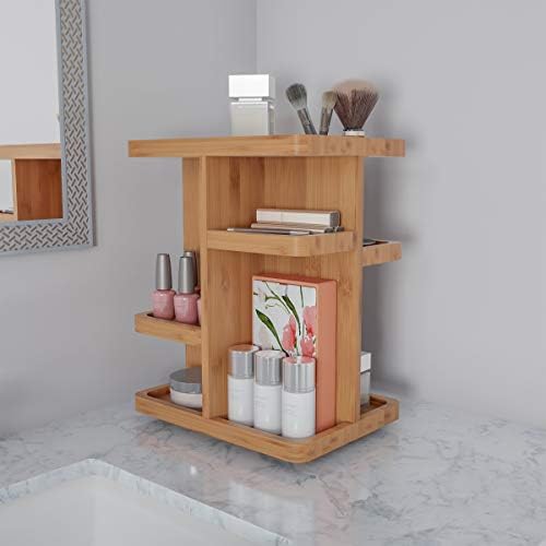 Lavish Home Makeup Organizer, Natural, 10.25” x 7.5” x 12.8”