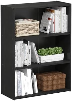 3-Tier Book Shelf, Storage Organizer, Bookshelf, Bookcase with Open Shelf, 9.7 x 23.7 x 31.5, for Living Room, Home Offi