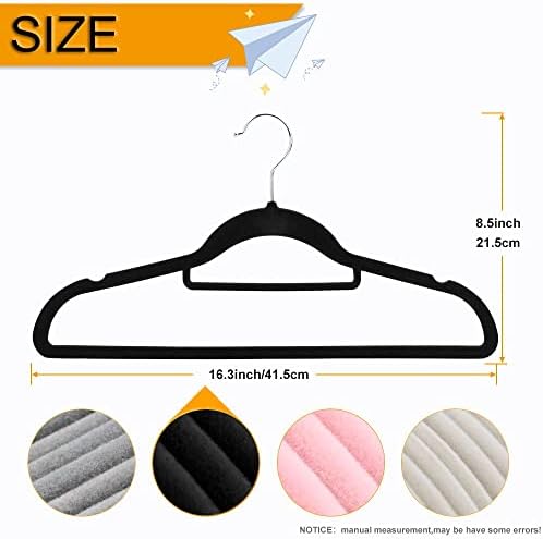 50+10 Pack Non-Slip Velvet Hangers Suit Clothes Hanger Space Saving Hangers 15~20LBS Heavy Duty Hangers 16.5inch