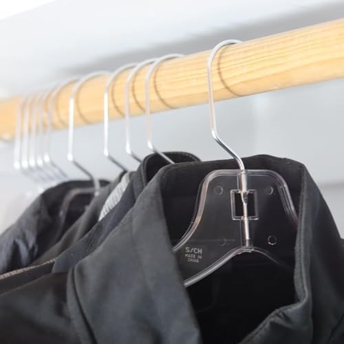 DEILSY™ Clear Plastic Hangers 100 Pack Durable Plastic Shirt Hangers