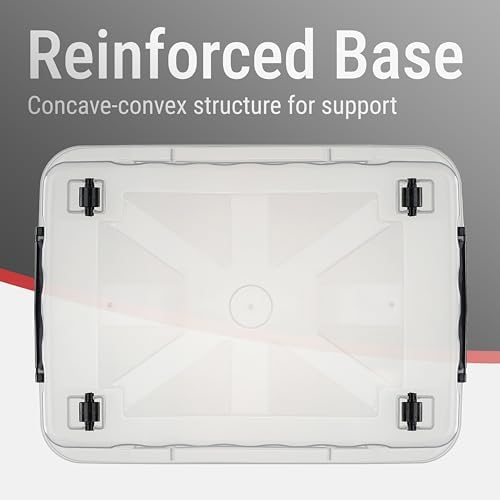 Cetomo 60Qt*6 Plastic Storage Bins with Lids, Storage Box with Wheel, Organizing Container with Wheels and Durable Lid,