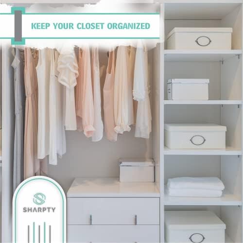 Sharpty Pants & Skirt Hangers with Adjustable Metal Clips - Durable Space Saving Closet Hanger for Pants, Jeans, Shorts, Shirts - Clothing Garment Hangers for All Types of Apparel - Clear, 10 Pack