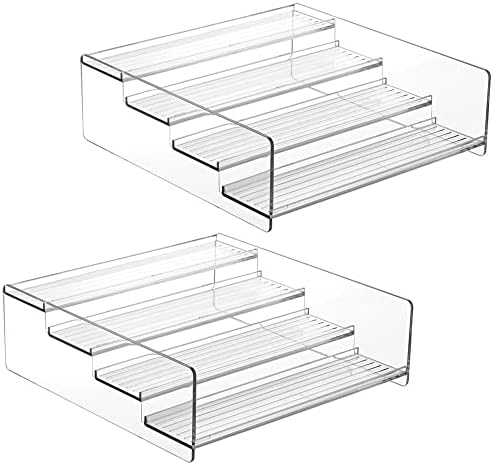 mDesign Plastic Bathroom Storage Organizer Shelf for Cabinet, Vanity, Countertop - Holds Vitamins, Supplements, Medicine