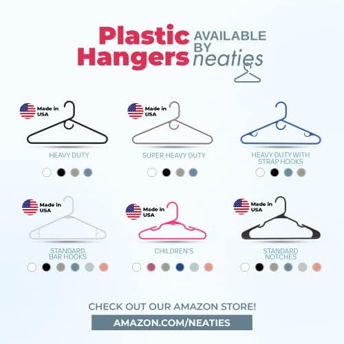 Heavy Duty Clothes Hangers 42 Pack – Made in the USA – 8lb Capacity Plastic Hangers for Adult Clothing – Durable for Pants, Coats, Jackets, or Jeans – Gray