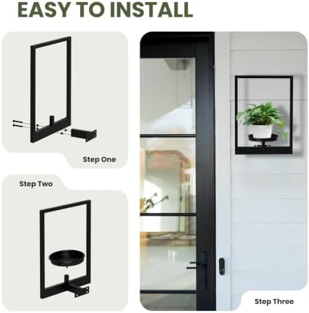 Wall Plant Holder Floating Plant Shelves for Wall Set of 2, Wall Planters for Indoor Plants - Premium Metal Hanging Plan