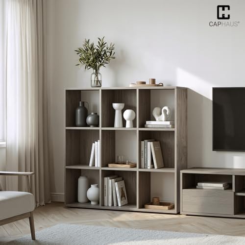 Fencer Wire 11-Inch Cube Storage Organizer Shelf w/Back, with Exterior Edge, Room Storage Shelves Divider, Bookcase, 9-C