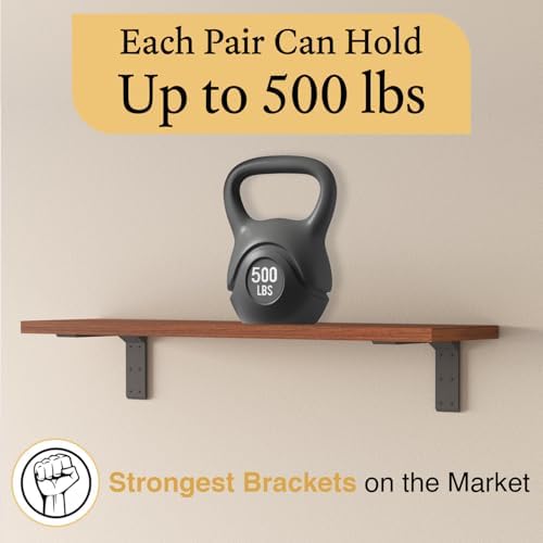Countertop Brackets 20 – 24 Inch Heavy Duty L Bracket – 19.5"x2.5"x11" (5/16" Thick / 8mm) Black Mantel Brackets & Corbe