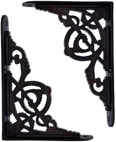 Adonai Hardware "Hanameel" Bronze Decorative Shelf Bracket (Supplied as 2 Pieces per Pack) - Distressed Silicon Bronze M