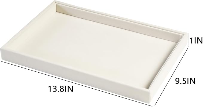 Coward 2Pcs/Set Stackable Jewerlry Organizer Tray Beige Velvet Blank Tray Holder for Beads Bracelets Necklaces Earrings Store Selling or Home Show