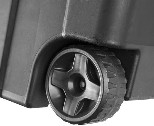 160 Quart Wheeled Stacker Tote, Extra Large Durable Clear Bin, Latch Lid and Pull Handle, 2 Count (Black)