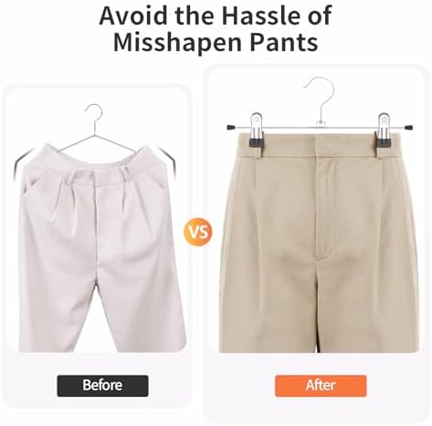 Pants Hangers with Clips Skirt Hangers for Women 20Pack