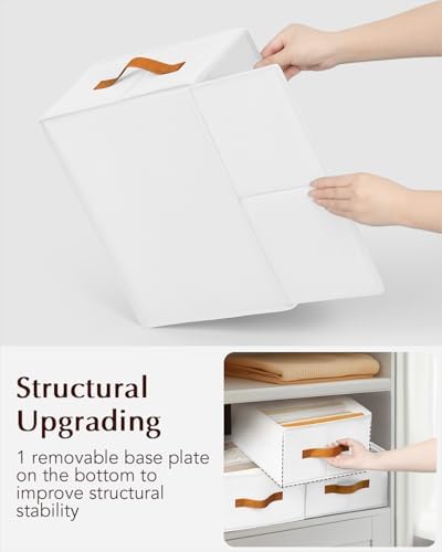 Homsorout Clothes Organizers and Storage - 4/5/7 Grids Fabric Jeans Organizer with Handles, Foldable Closet Organizers D