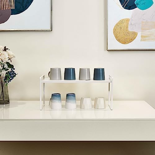 Nxconsu Cabinet Shelf Riser, Adjustable Cabinet Organizer, 12" Deep White