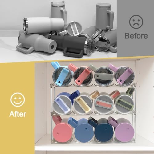 Spaclear Water Bottle Organizer - Stackable Water Bottle Holder for Cabinet
