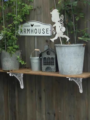 Decorative Shelf Bracket 6 inch, White Brackets for Shelving, Heavy Duty Vintage, DIY Projects, Hardware Included, 4 Pac