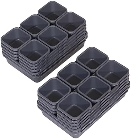 TENABORT 42 Pack Interlocking Desk Drawer Organizer Tray Dividers Plastic Shallow Narrow Drawers Organizers Separators Storage Bins Container for Kitchen Bathroom Makeup Office Vanity Dresser