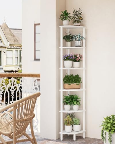 IBUYKE 6 Tier Corner Shelf Stand,Industrial Corner Display Rack WBC011W