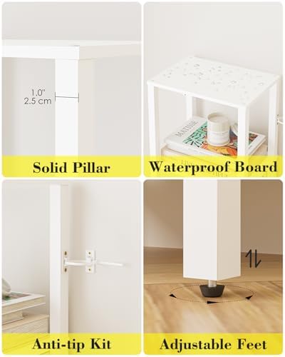 Open Book Shelf, 5 Tier Tall Bookshelf, Freestanding Shelf Narrow Bookcase with Open Shelves, 14.96" x 10.63" x 53.54",