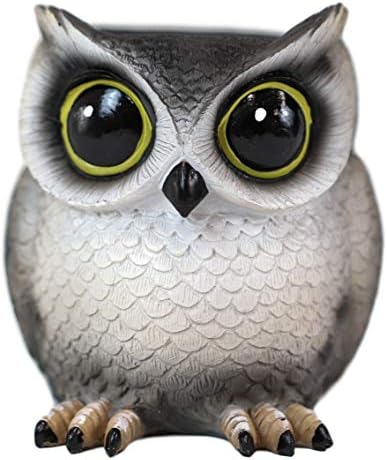 Ebros Tools Of Wisdom Whimsical Great Horned Owl Owlet Baby Stationery Make Up Brush Holder Statue Fantasy Nocturnal Chibi Owls Themed Organizer Office Desktop Pen Pencil Figurine