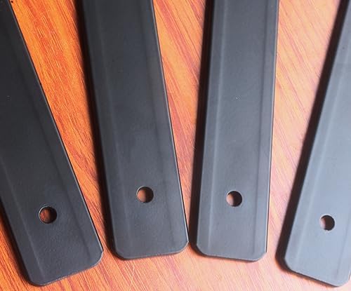 10 Pack - 8 inch Black Hidden L Shelf Bracket (1/5 Inch Thicked) Iron Floating Shelf Brackets Rustic Industrial Metal Br