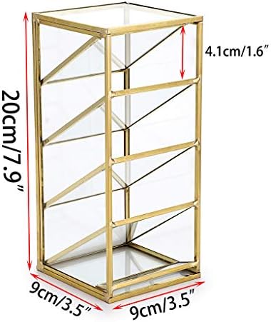 Hipiwe Gold Makeup Brush Holder - 4 Slots Glass Pen Pencil Organizer
