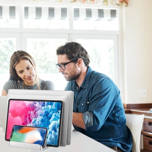 Vertical Laptop Stand, 3-Slot Vertical Laptop Stand Holder,Adjustable Dock Size,3 in 1 Design Space-Saving Laptop Holder