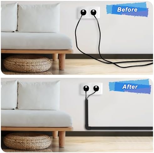 392.5in Wire Covers for Cords Kit-Black Cord Cover Wall, Wire Hiders for TV on Wall, TV Cable Hider Wall Kit for Wire Co