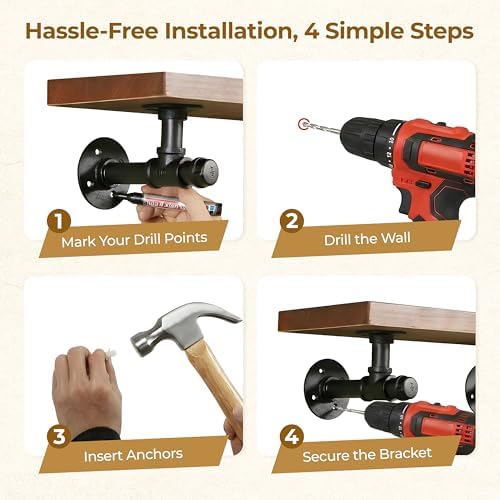 Industrial Pipe Shelf Brackets for Floating Shelves,Heavy Duty Bracket