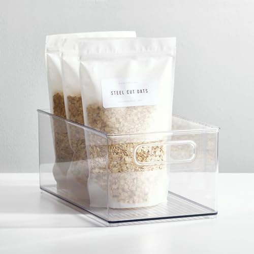 mDesign Deep Plastic Kitchen Storage Organizer Container Bin for Pantry, Cabinet, Cupboard, Shelves, Fridge, or Freezer