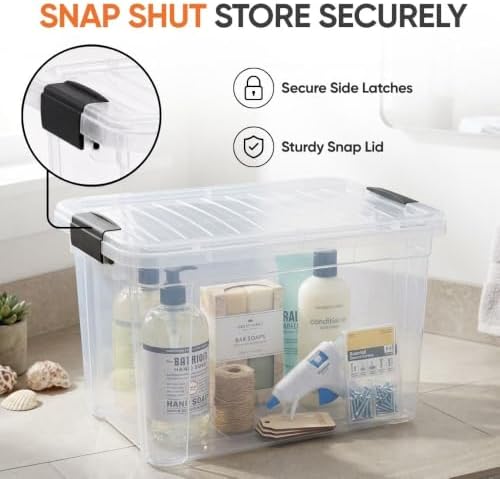 Superio 8.7 Quart Clear Plastic Storage Boxes with Lids, Stackable Organizer Containers, BPA-Free Storage Bins for Home,