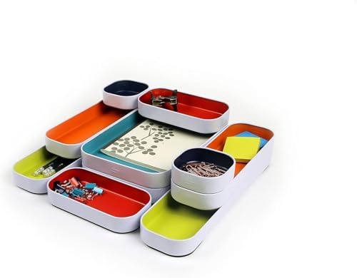 Three by Three Seattle Metal Drawer Organizer Tray Set, 10-Pc (Assorted)