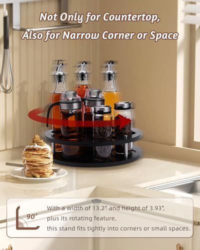 Rotating Wood Tumbler Organizer, 30 oz 40 oz Spinning Turnable Tumblers Holder, 360° Rotatable 7 Large Cups Bottle Tumbl