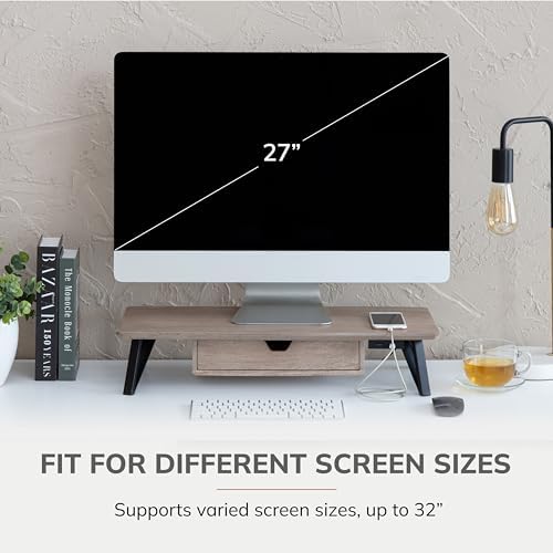 Anji Mountain Monitor Stand for Desk - Desktop Organizer & Laptop Riser, Ergonomic Monitor Riser, Space-Saving, Durable,