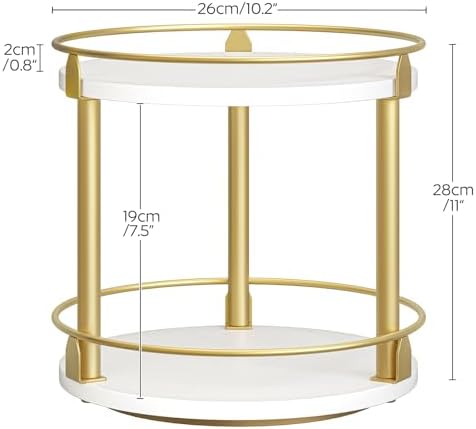 YATINEY Lazy Susan Organizer, Rotating Spice Rack, 2 Tier Spice Turntable Organizer, Industrial Turntable Spice Holder,