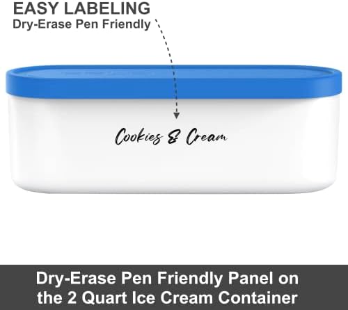 BALCI Ice Cream Container Set - 2 Quart & 8oz Tubs with Lid