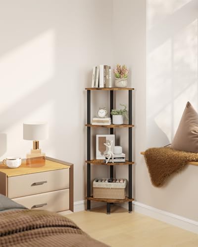 IBUYKE 4 Tier Corner Shelf Stand,Industrial Corner Display Rack WBC014H