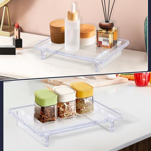 Acrylic Bathroom Tray Display Riser, 2-Pack 9"x5.9"x1.5"