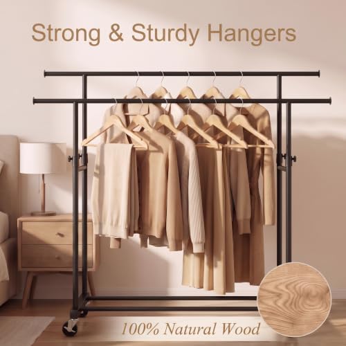 GRANNY SAYS Clothes Hangers for Closet, 30 Pack Wood Hangers, Heavy Duty Wooden Hangers for Coats, Suits, Pants, Natural Wood Color