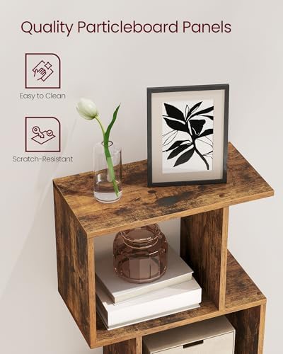VASAGLE 5-Tier Bookcase, Open Storage, 15.7 x 9.4 x 62.8 Inches