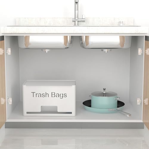 STWWO Large Trash Bag Holder, Garbage Bag Dispenser Roll Holder, White