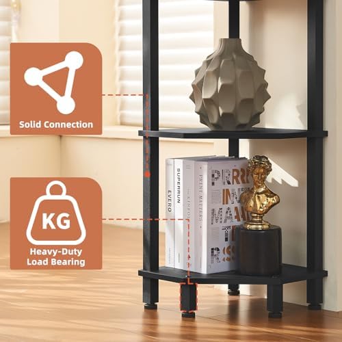 YUFAM 3-Tier Corner Shelf, Black