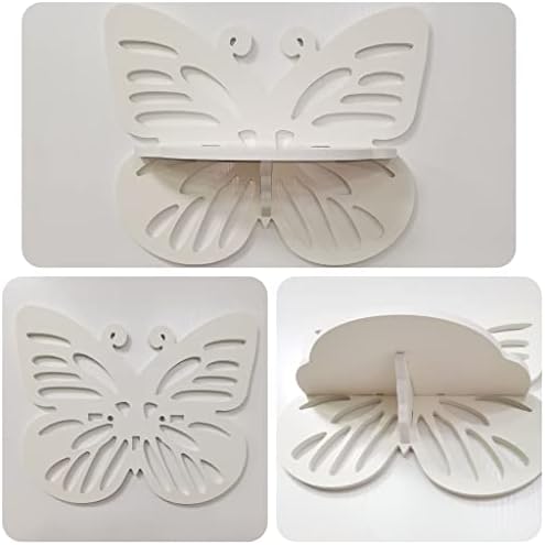 Butterfly Shaped Nursery Wall Deor Floating Shelf, Cute Wall Display Rack for Kid’s Room, Small Decorative Shelf Wall Mo