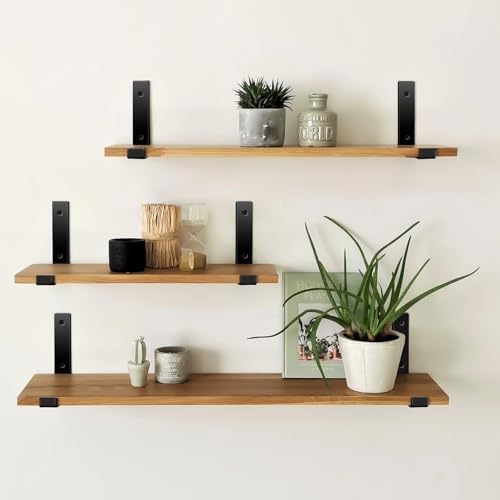 30 Pack - 11.25" L x 6" H x 1.5" W J Lip Shelf Brackets Rustic Farmhouse Iron Wall Floating Shelf Bracket Metal Shelf Br