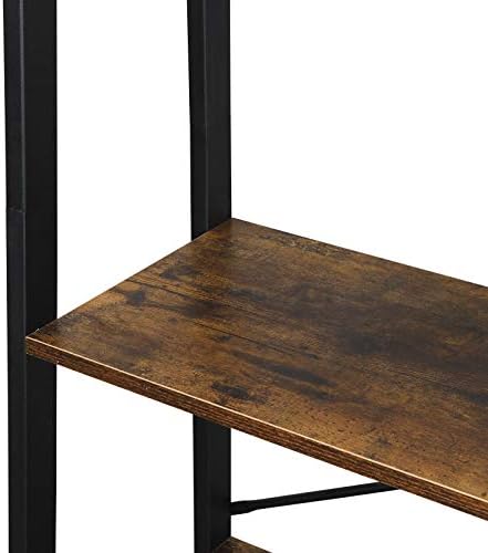 SUPER DEAL Industrial Ladder Shelf 4-Tier Bookcase Plant Book Display Furniture Storage Rack Shelf for Living Room Home