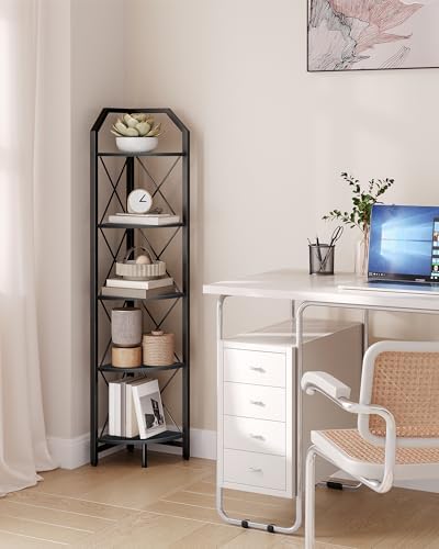CHOEZON 5-Tier Corner Shelf, Industrial Corner Bookshelf, 59.4" Corner Storage Stand, Plant Stand Display Shelf, Corner