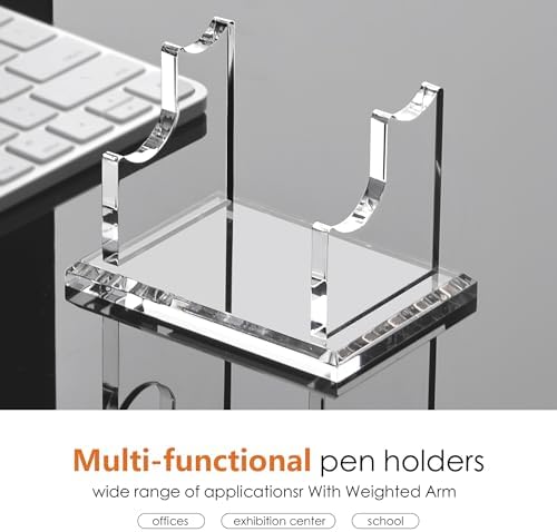 SANRUI 2 Tier Acrylic Pen Holder Display Stand, Clear Desk Pencil Rack